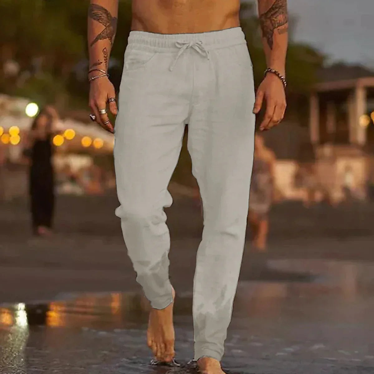 Pantaloni estivi in lino da uomo