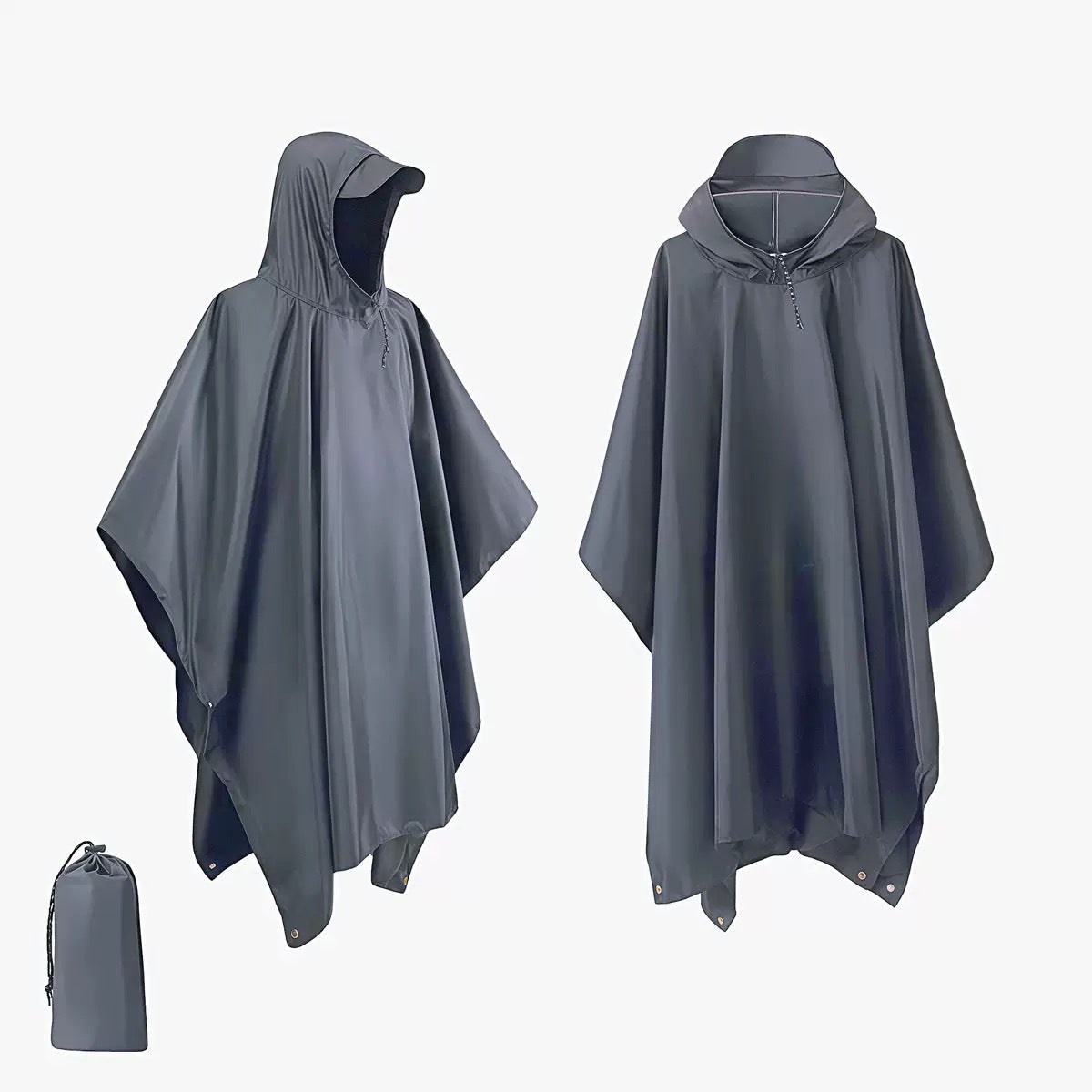 Poncho impermeabile con cappuccio in stile militare