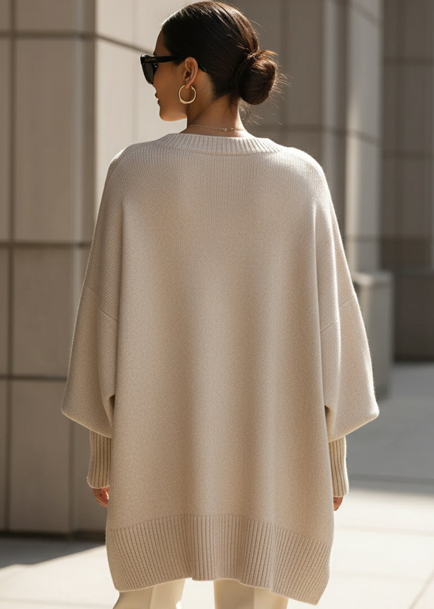 Pullover da Donna in Maglia Acrilica Morbida | Confortevole Maglia Oversize con Maniche a Pipistrello | Calda Moda Invernale