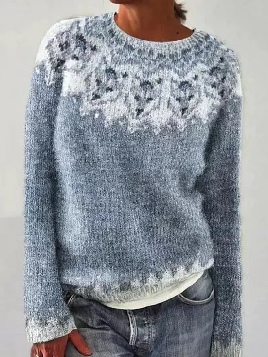 Pullover da donna in maglia con motivo Fair Isle