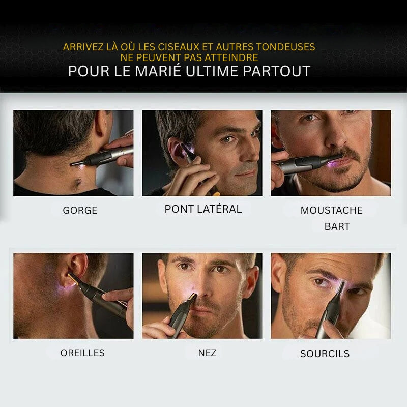 Rifinitore di precisione ultra delicato per barba, naso e sopracciglia