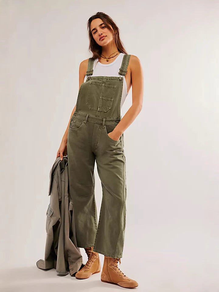 Salopette da Donna Stile Oversize Casual con Pratiche Tasche e Dettagli di Tendenza