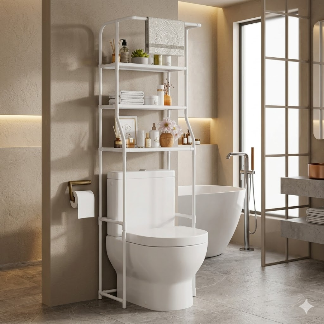 Scaffale da Bagno: Elegante Scaffale Minimalista da Bagno a 3 Ripiani