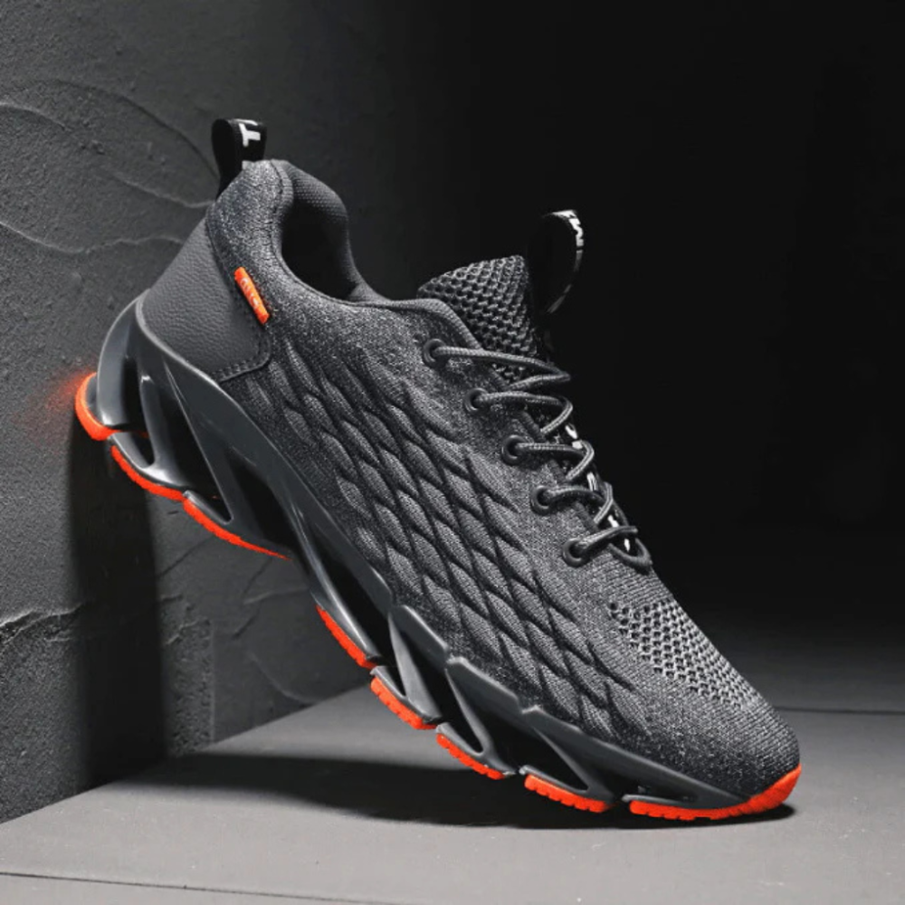 Scarpe da Corsa da Uomo Ammortizzate con Tomaia in Mesh Traspirante – Sneaker Sportive Stringate