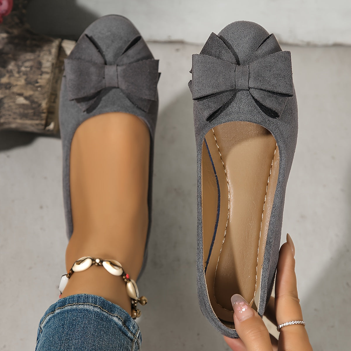 Scarpe da donna con zeppa e fiocco