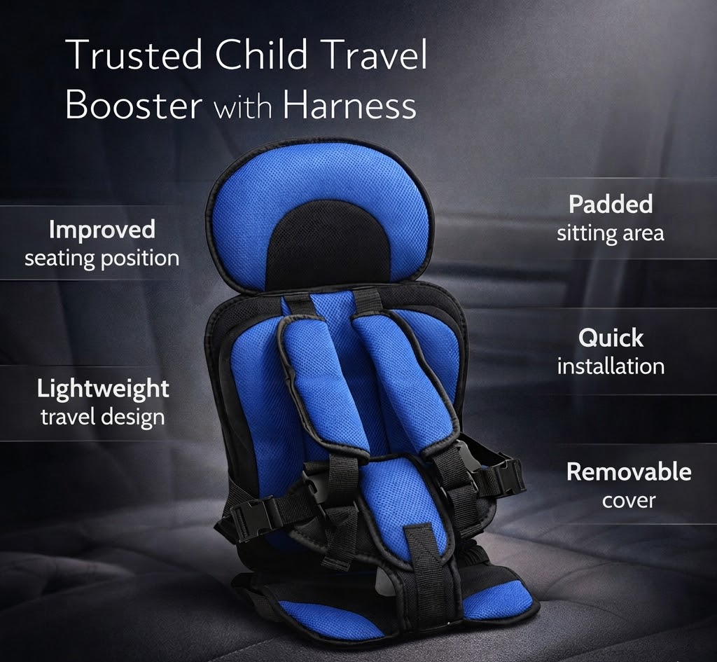 Seggiolino rialzo per bambini e cuscino da viaggio di sicurezza