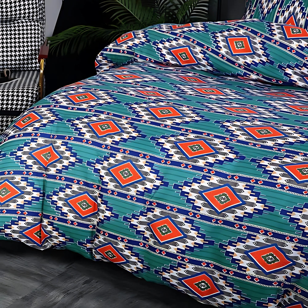 Set da letto boho con motivo tribale