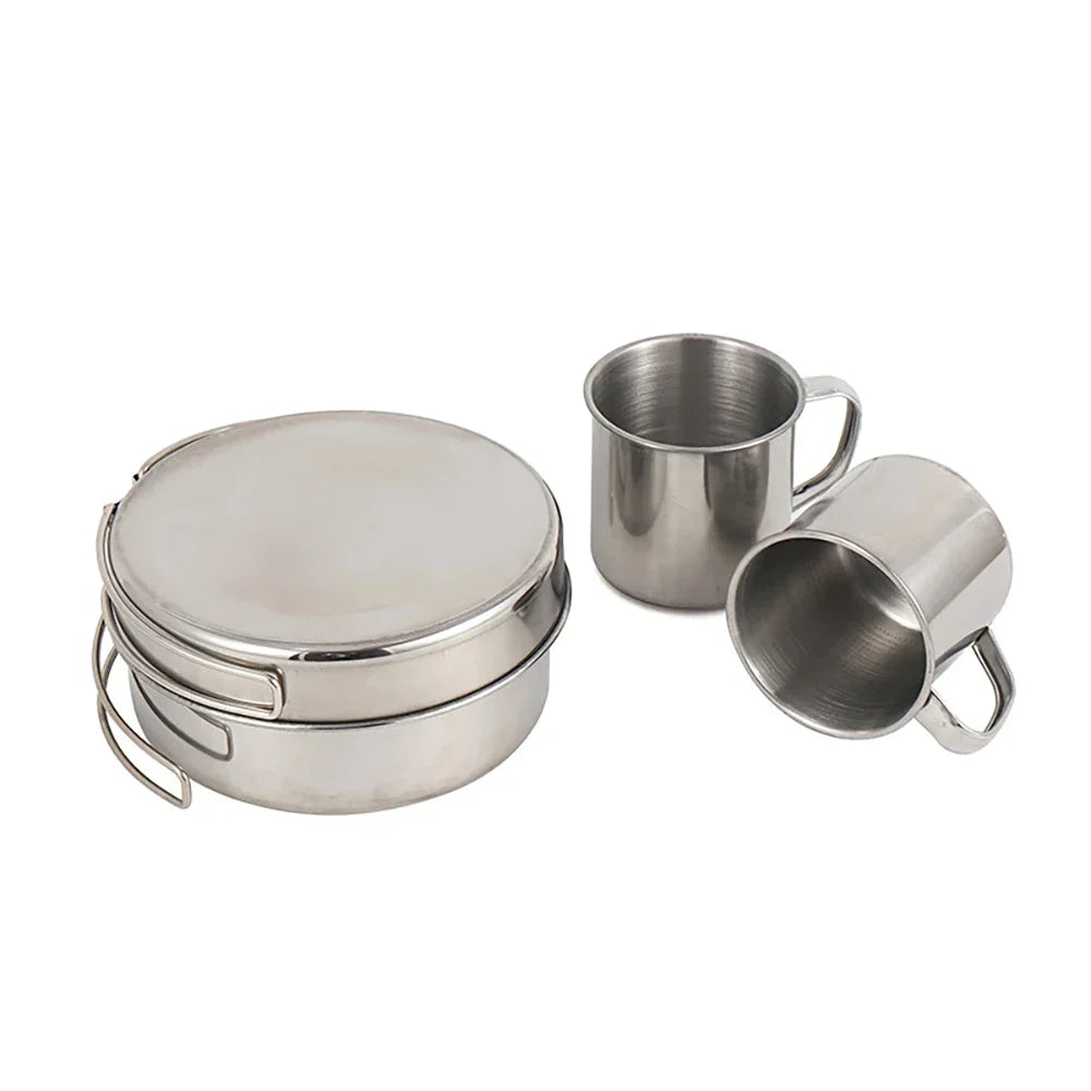 Set di gavette compatto per cucinare all'aperto