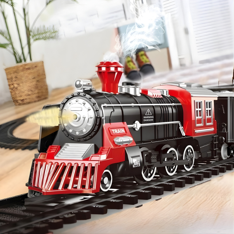 Set Trenino Elettrico a Vapore per Bambini con Luci e Suoni