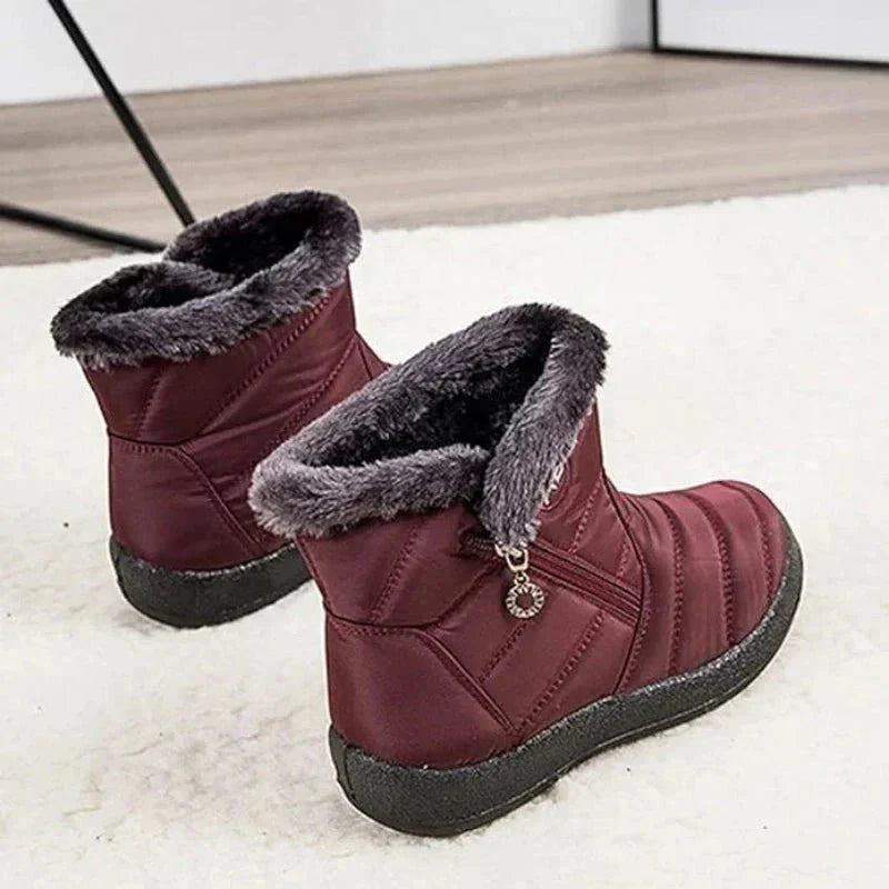 Stivali invernali trapuntati impermeabili con pelliccia – Stile e comfort