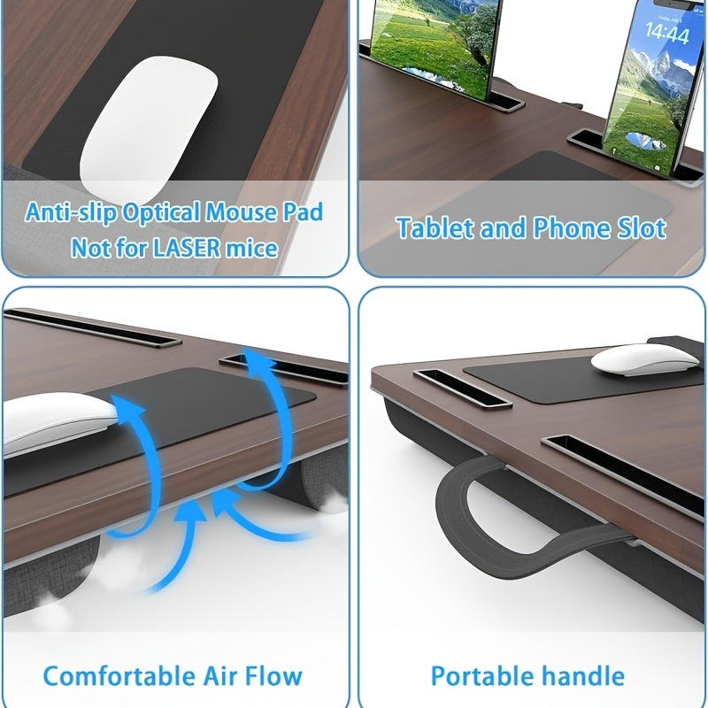 Supporto Ergonomico per Laptop con Poggiapolsi e Fessure per Dispositivi