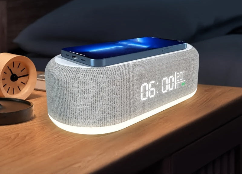 Sveglia con caricatore wireless e luce notturna