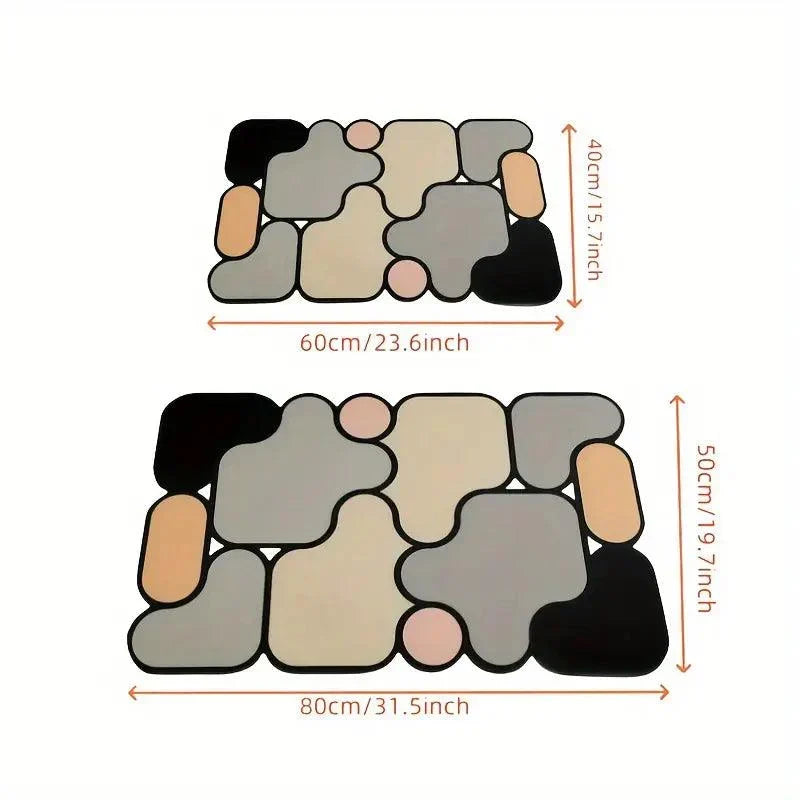 Tappetino da bagno antiscivolo creativo in diatomite con motivo puzzle