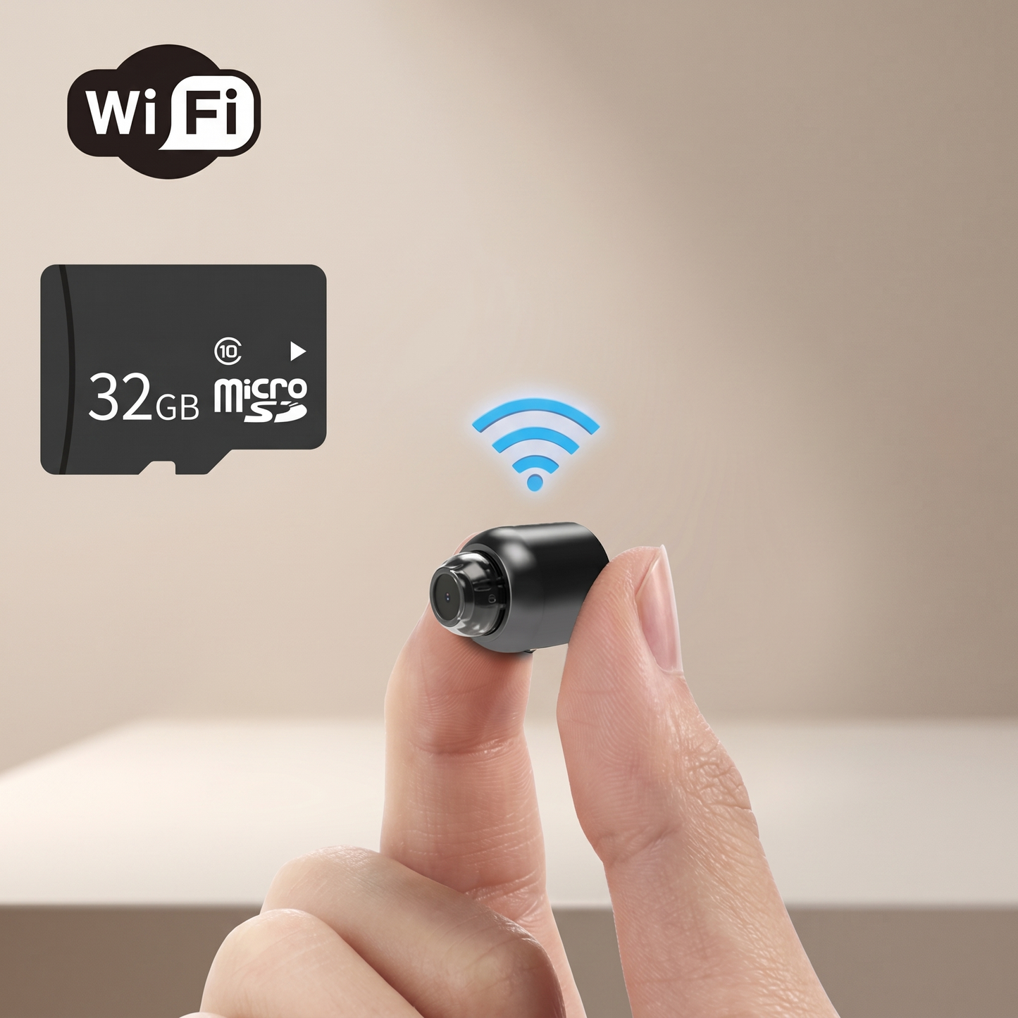 Telecamera IP Wi-Fi compatta | HD 1080p | Telecamera di sicurezza da interno con visione notturna