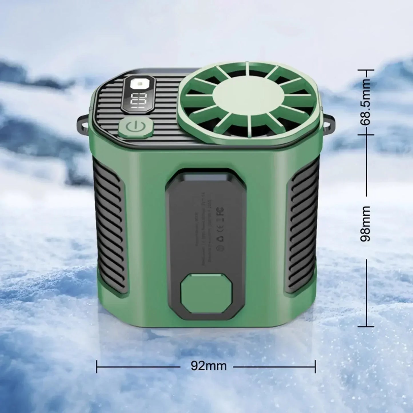 Ventilatore Portatile da Vita 3600mAh - Ventilatore da Collo Portatile a Forte Flusso d'Aria con Power Bank e Luce LED per Attività all'Aperto e Lavoro