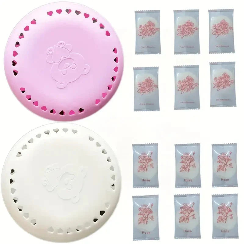 12 Compresse deodoranti per ambienti | Fragranza alla rosa e fiori di ciliegio per casa, auto e armadio