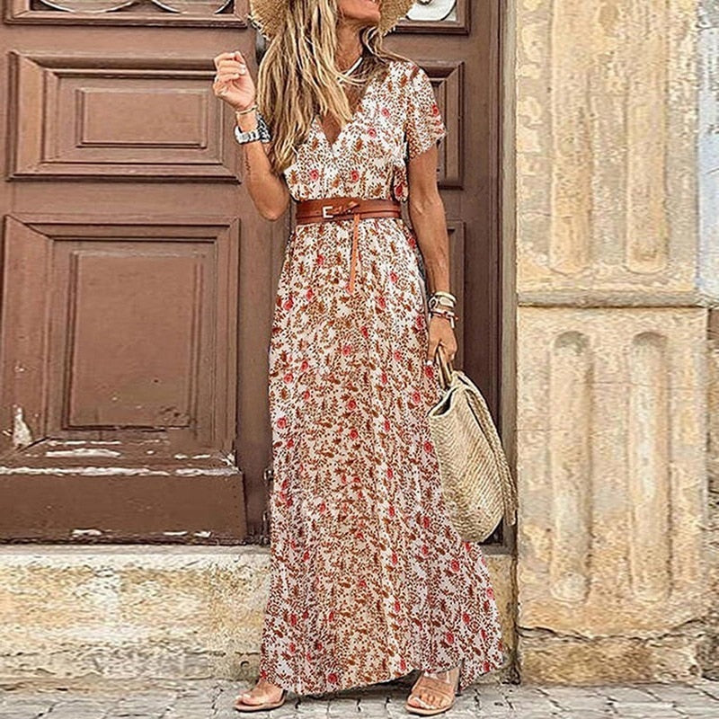 Abiti Boho Vintage da Donna con Fantasia Versatile