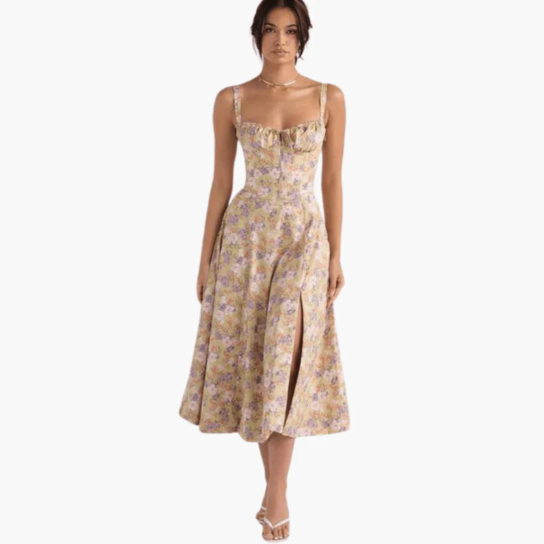 Abiti da Donna Eleganti e Leggeri a Fantasia Floreale con Spalle Scoperte