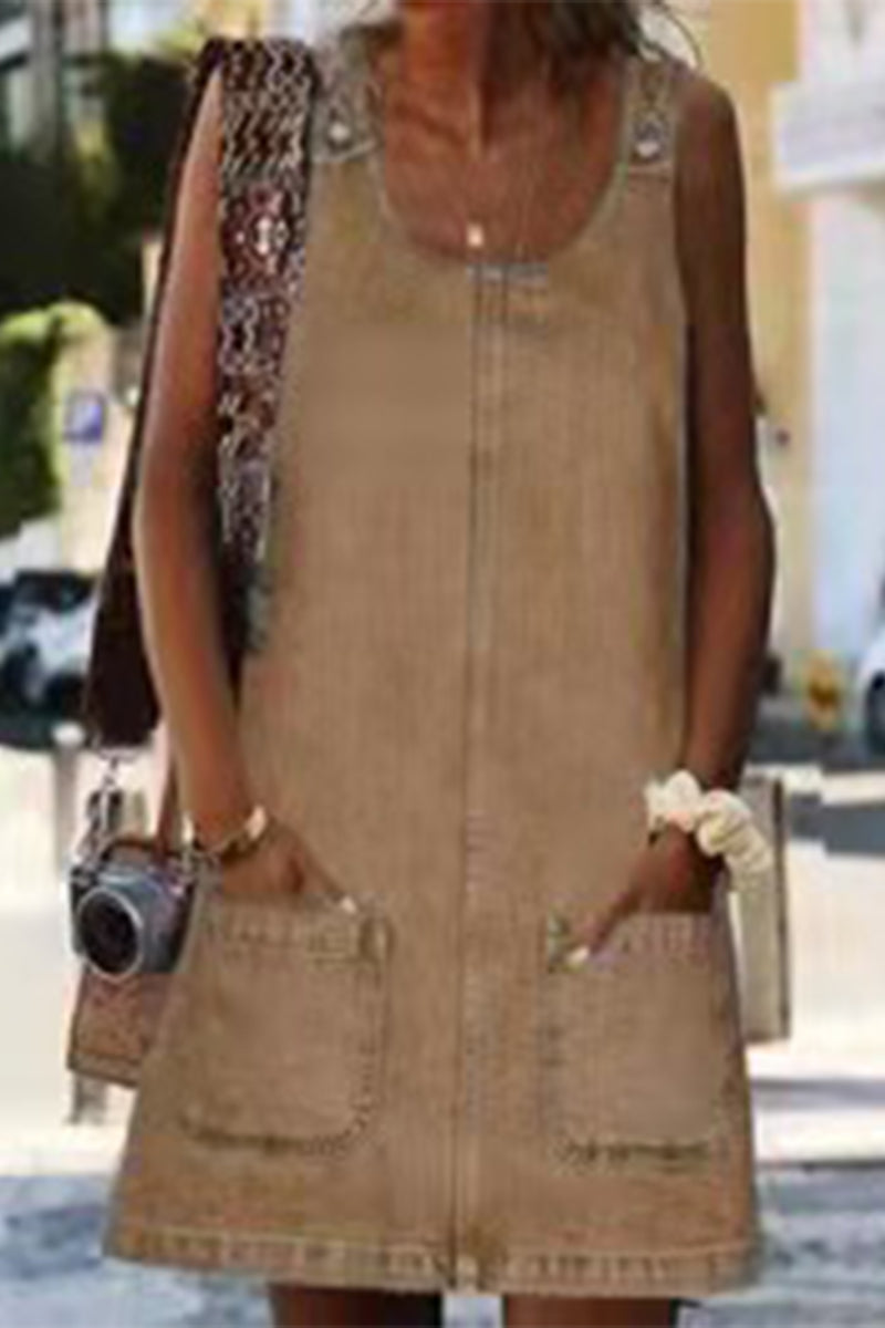 Abiti da donna – Stile casual e streetwear, comodo scollo a U e pratiche tasche