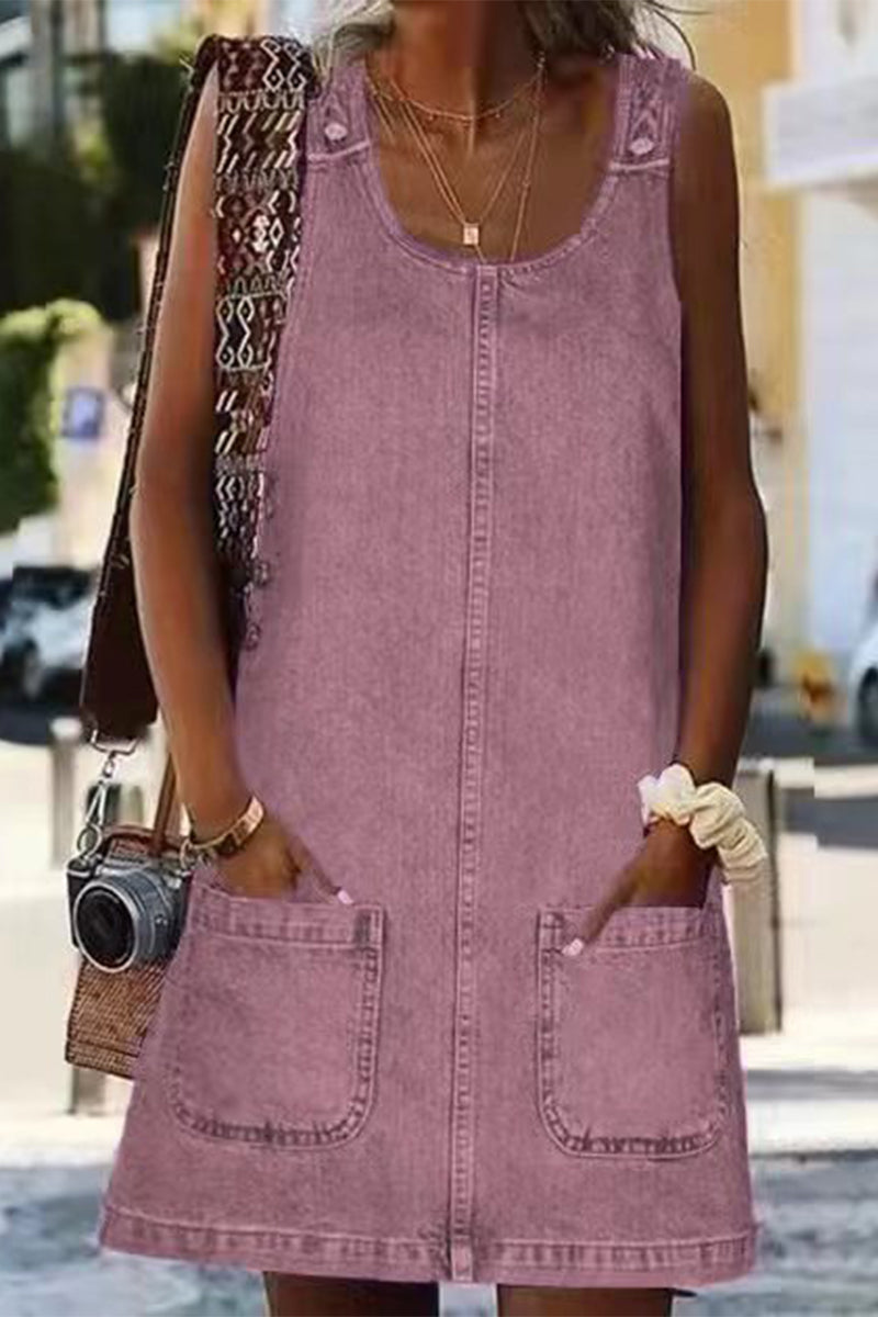 Abiti da donna – Stile casual e streetwear, comodo scollo a U e pratiche tasche