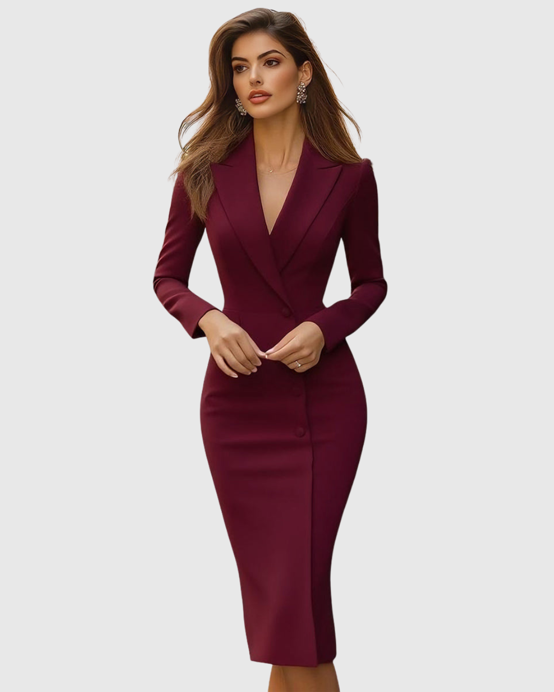 Abiti midi aderenti da donna con scollo a V