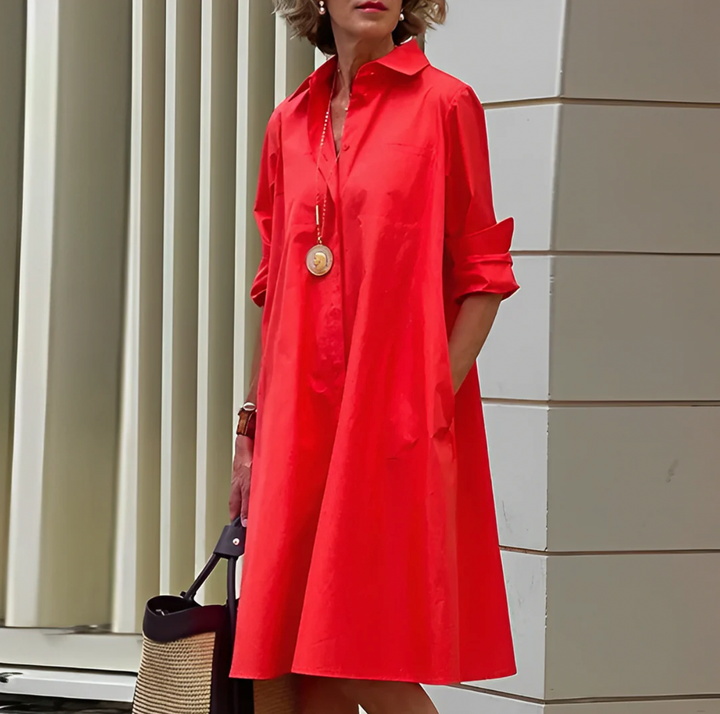 Abiti midi da donna a linea A con bottoni