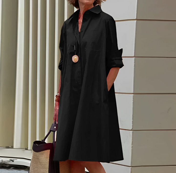 Abiti midi da donna a linea A con bottoni