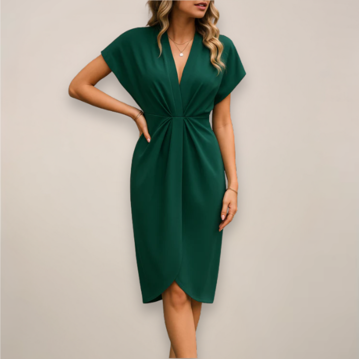 Abiti midi da donna a portafoglio con scollo a V