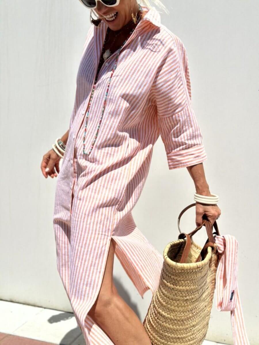 Abitino a camicia a righe