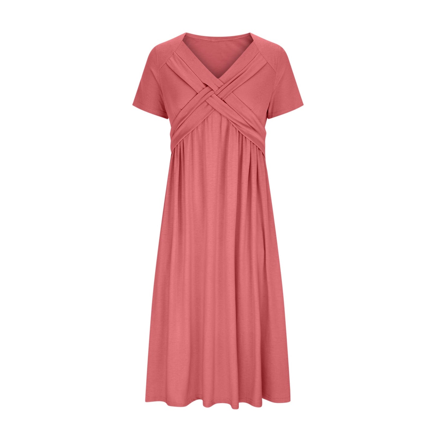 Abitino midi da donna a linea ad A con scollo a V