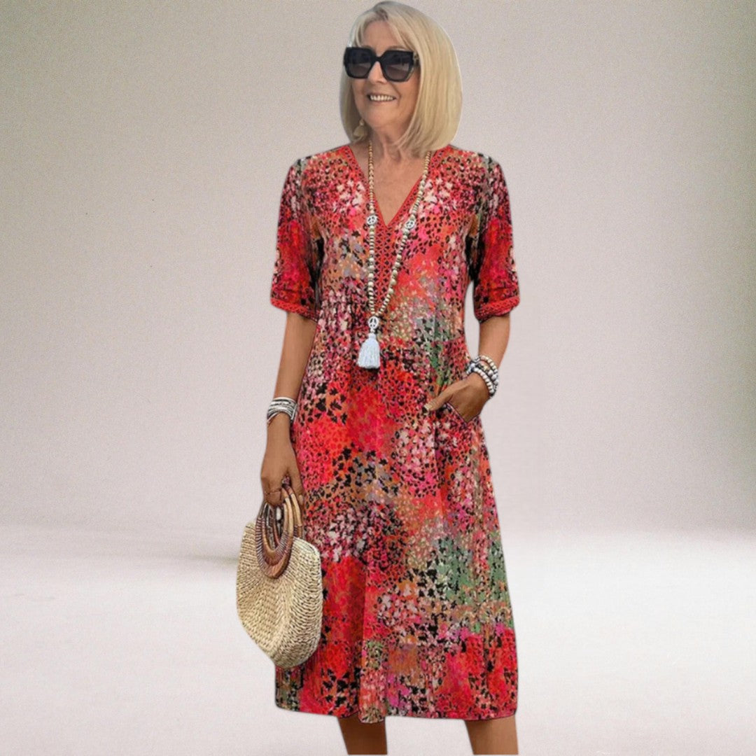 Abitino midi da donna con scollo a V