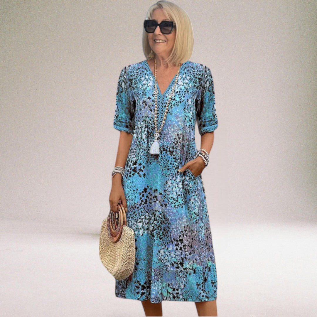 Abitino midi da donna con scollo a V