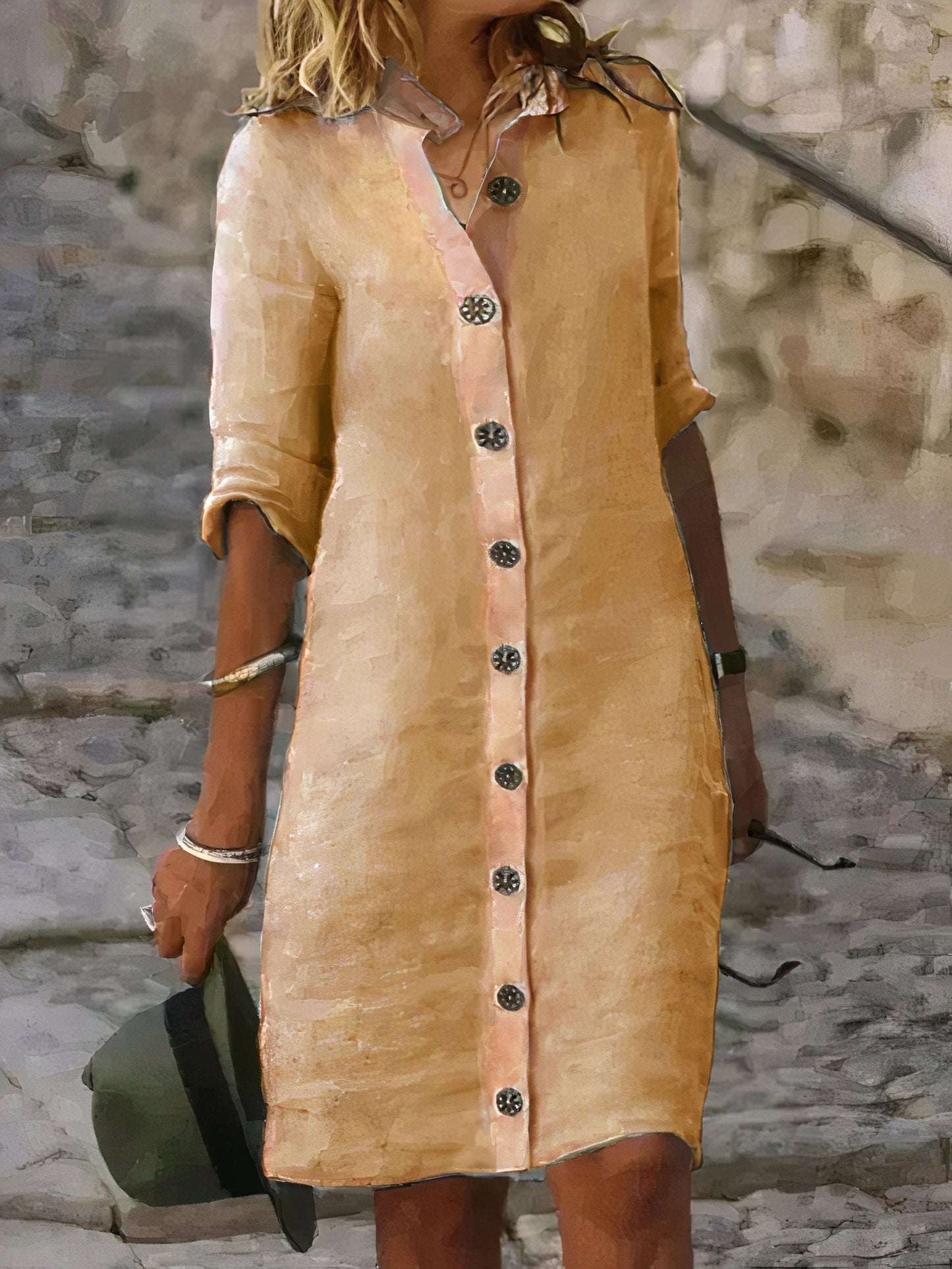 Abitino midi estivo casual in lino