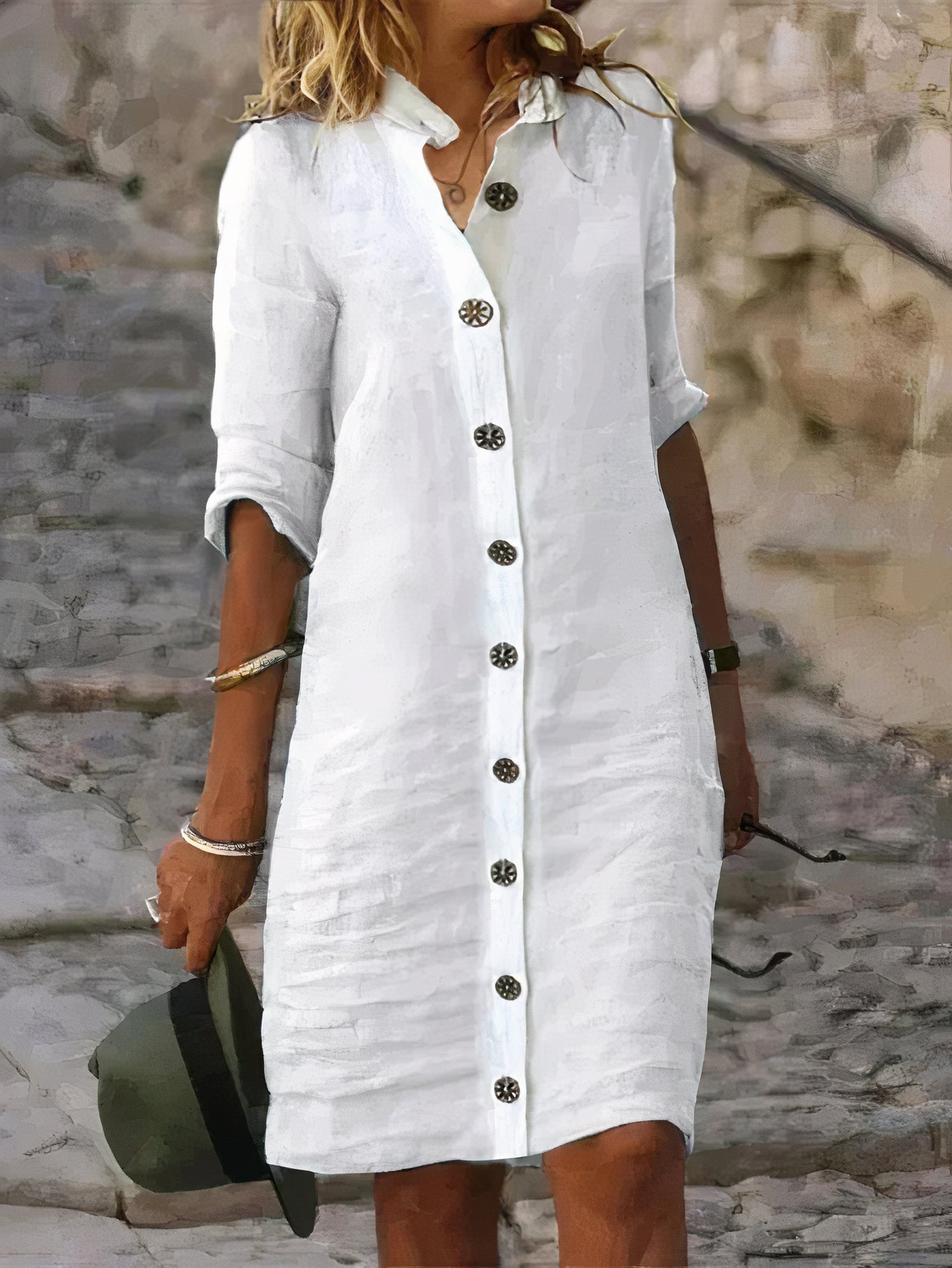 Abitino midi estivo casual in lino