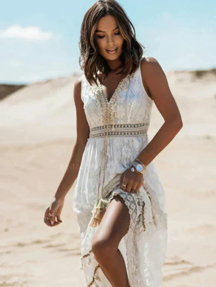 Abito Boho - Design Elegante e Sognante con Scollo a V