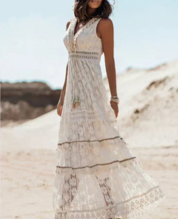 Abito Boho - Design Elegante e Sognante con Scollo a V