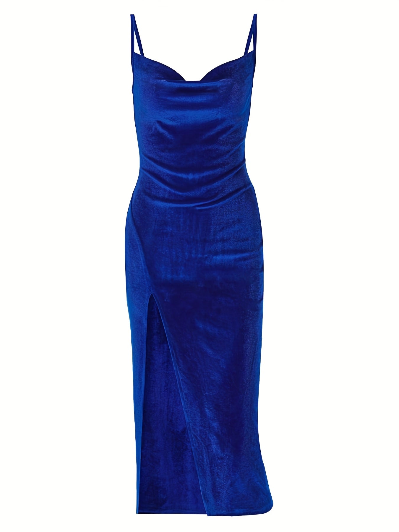 Abito da sera da donna in raso con spacco – vestito da cocktail dall'eleganza senza tempo