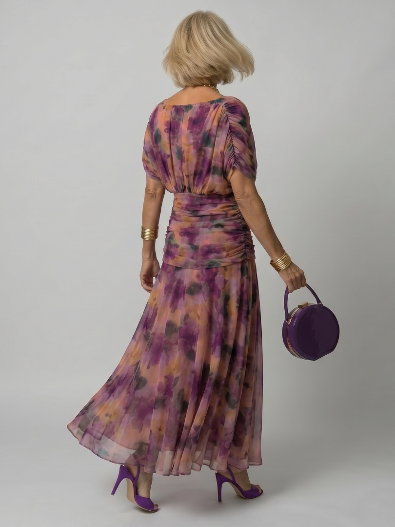 Abito maxi con spalle scoperte da donna