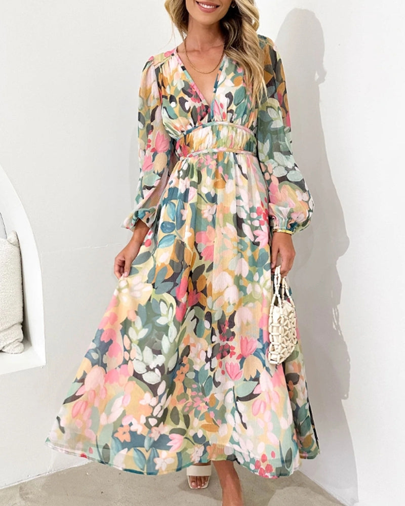 Abito Maxi Elegante a Fiori - Splendido e Versatile