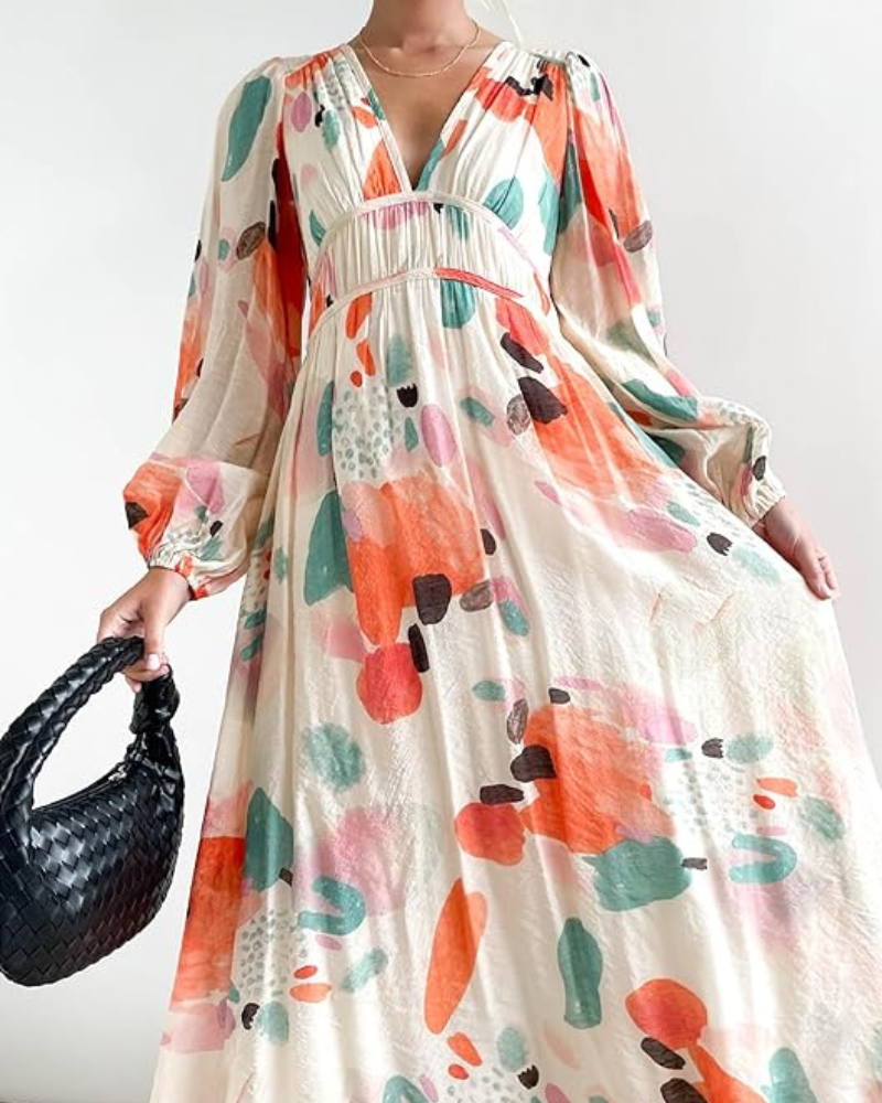 Abito Maxi Elegante a Fiori - Splendido e Versatile