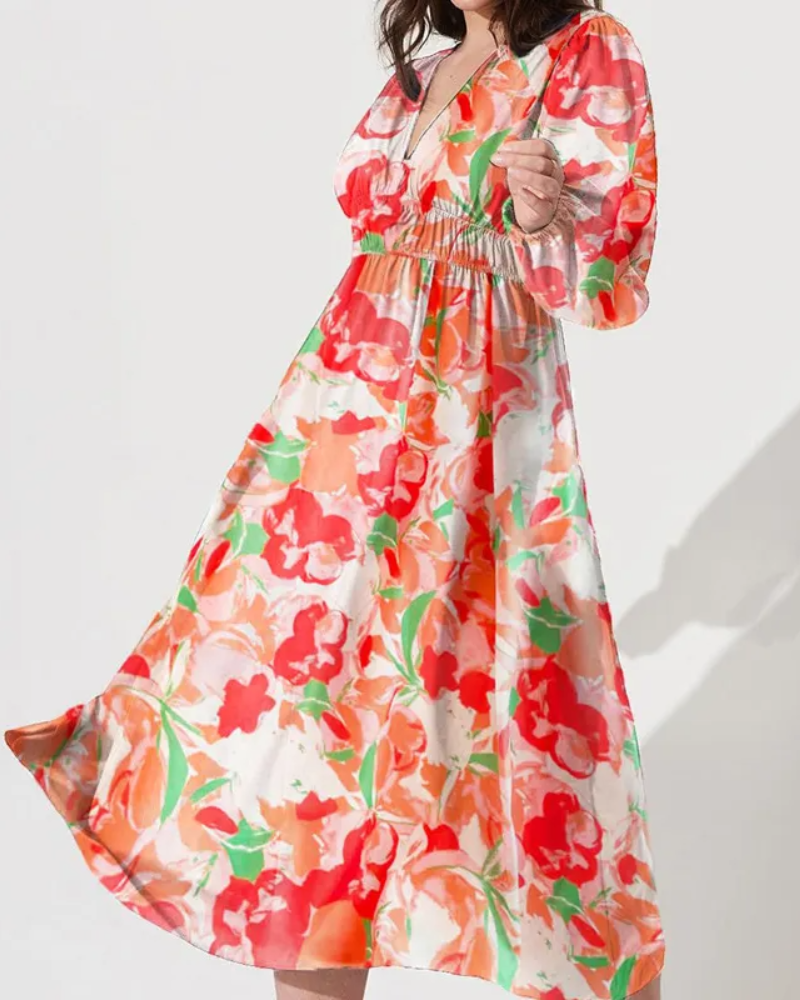 Abito Maxi Elegante a Fiori - Splendido e Versatile