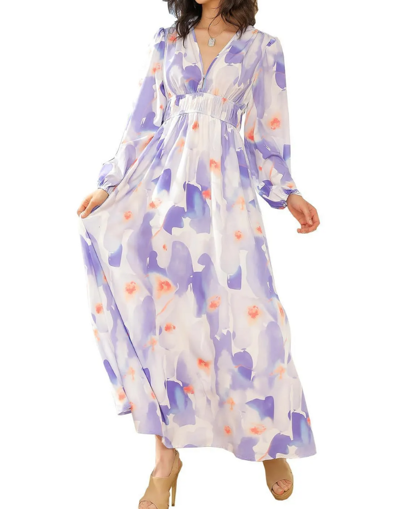 Abito Maxi Elegante a Fiori - Splendido e Versatile