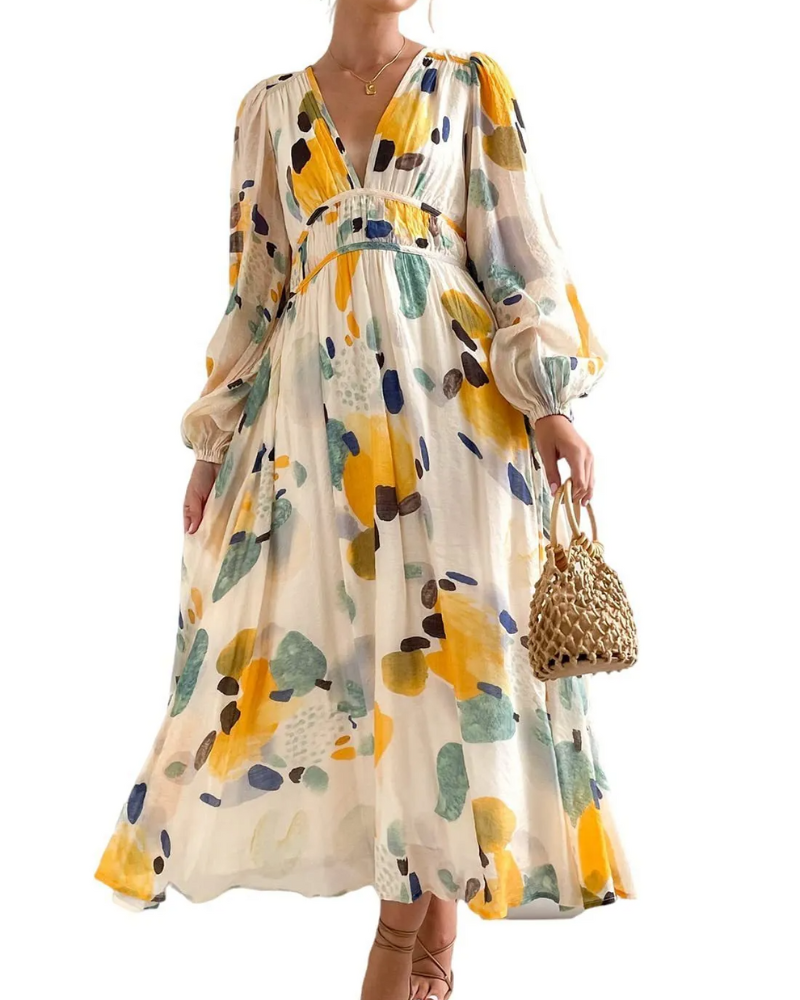 Abito Maxi Elegante a Fiori - Splendido e Versatile