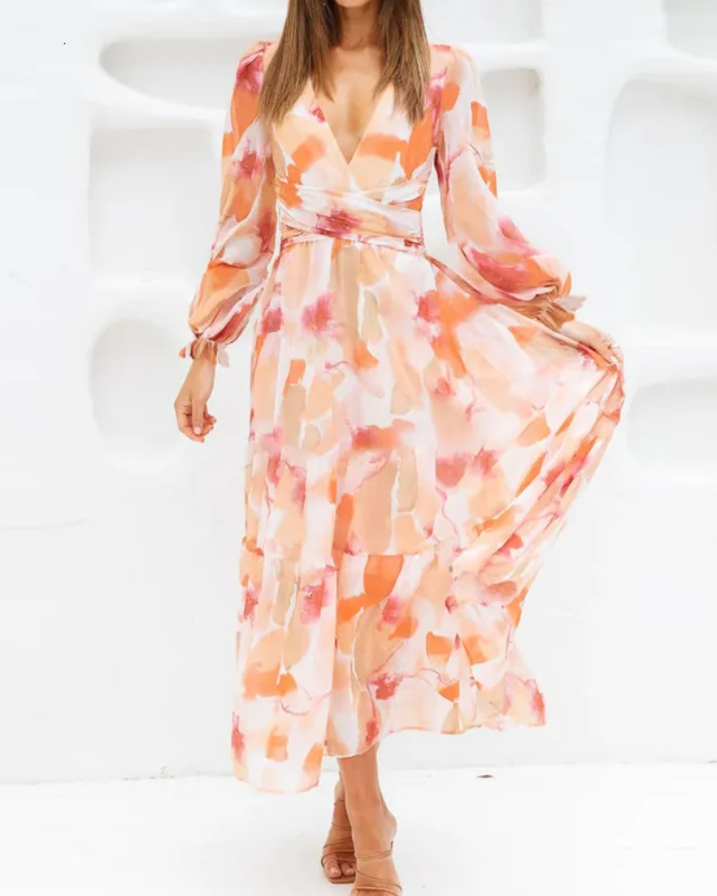 Abito Maxi Elegante a Fiori - Splendido e Versatile