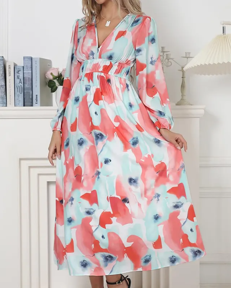 Abito Maxi Elegante a Fiori - Splendido e Versatile
