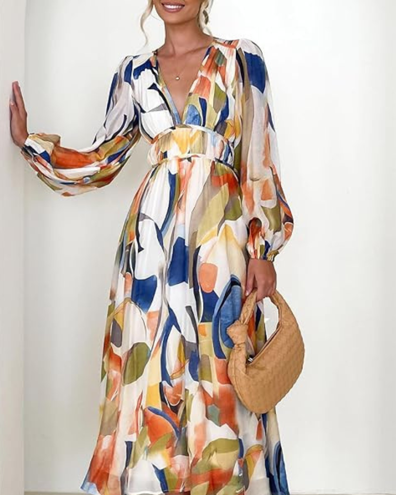 Abito Maxi Elegante a Fiori - Splendido e Versatile