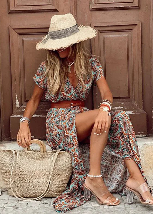 Abito maxi estivo da donna a fiori