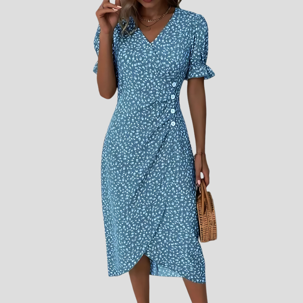 Abito Midi da Donna con Motivo Botanico