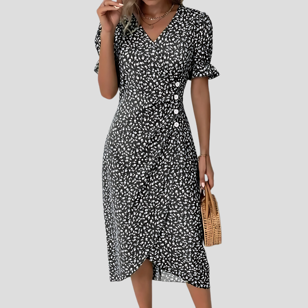 Abito Midi da Donna con Motivo Botanico