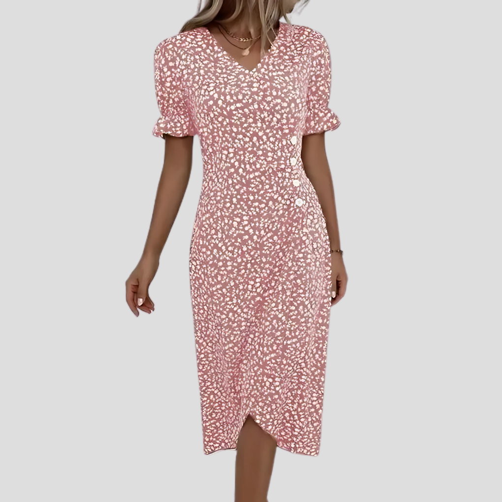 Abito Midi da Donna con Motivo Botanico